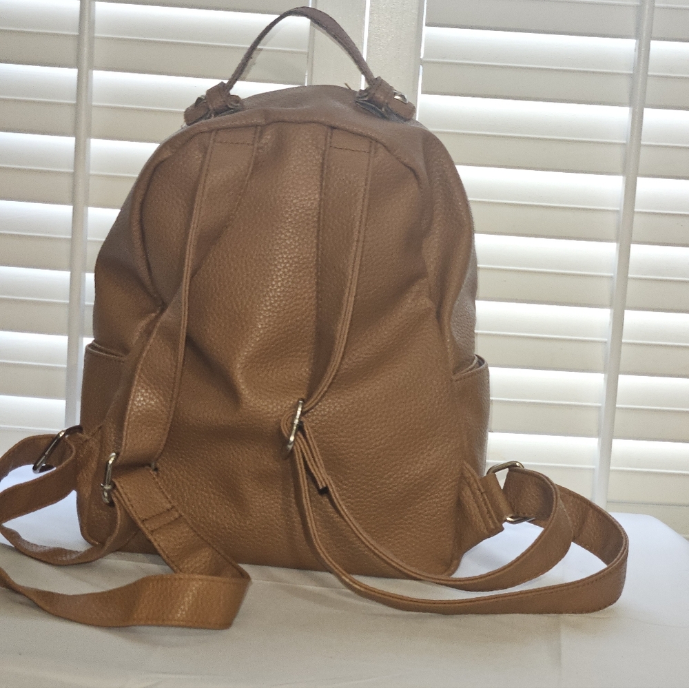 Prune Brown Leather Backpack - image 2